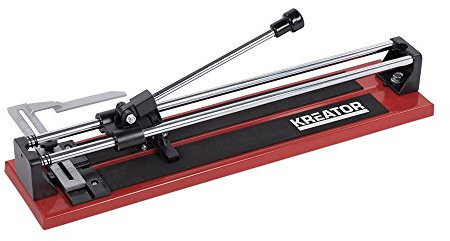Kreator KRT001002 - Cortador de azulejos de acero resistente (500 mm, con guía y rueda de corte de carburo de tungsteno)