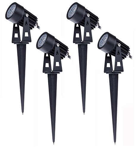 aulyun Pack de 4 Foco LEDs con Pincho para Jardín 3W 220V Luz LED para Exteriores