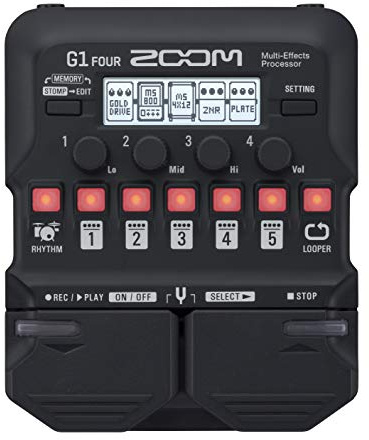 Zoom Electric Guitar Multi Effect G1 FOUR Earplug, 6 cm, Black