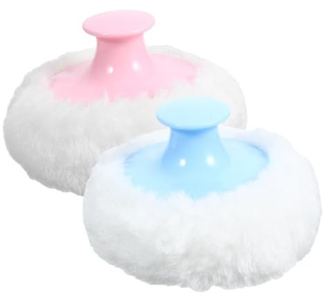 HEALIFTY 4 STÜCKE Baby Talkum Puderquaste Weichen Körper Puderquaste mit Kurzen Griff (Blau und Rosa für Jeweils 2 stücke)