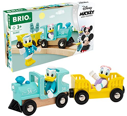 BRIO 32260 Donald & Daisy Duck Zug - Farbenfrohe Lokomotive mit Waggon und den beliebten Disney-Charakteren Donald und Daisy - Kompatibel mit Allen Produkten World, 270 x 50 x 150 cm