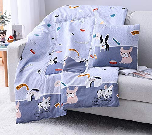 Lpimbgr Decke und Kissen in einem,flauschig weiches Reisekissen umwandelbar zur Reisedecke,100x150 cm,Nach dem Schrumpfen 40x40cm (N)