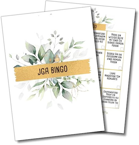 JGA Bingo Spiel by snaPmee - Junggesellenabschied Frauen & Männer - 16 Aufgaben auf 20 Karten (A6)