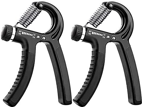 2 Pack Hand Grip Strengthener Set,Adjustable Resistance (22~132Lbs) Finger Gripper- Hand Wrist Trainer Exerciser for Quickly Increasing Wrist Forearm and Finger Strength (Black)