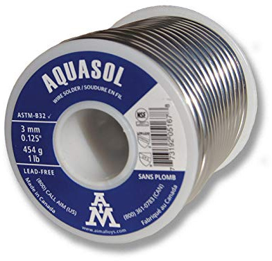 AIM Lead-Free Plumbing Solder, Silver Bearing, 0.125inch dia, 1 Lb Spool