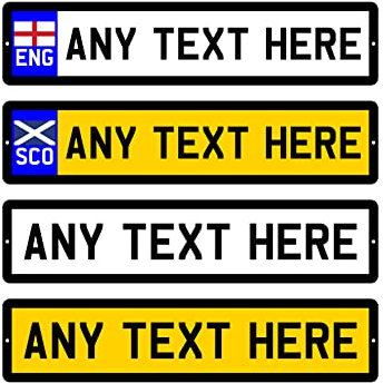 Personalised Novelty Number Plate ANY TEXT METAL Car Registration Sign Plaque (283mm x 63mm)