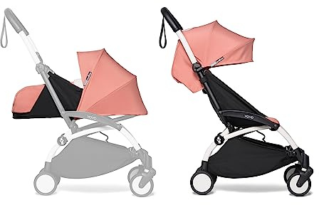 Poussette Complète BABYZEN YOYO2 - Comprend YOYO Pack nouveau-né 0+ (Ginger), Cadre (Blanc) & Pack couleur 6+ (Ginger) - Pour les Enfants jusqu'à 22 kg