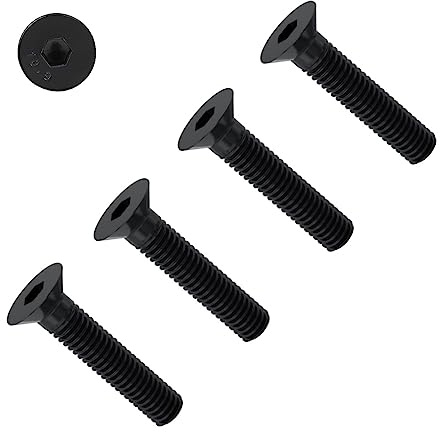 TERF® Tornillos hexagonales avellanados M5 x 25 mm, M5 (5 mm) x 25 mm, tornillos de llave Allen avellanados hexagonales, paquete de 20