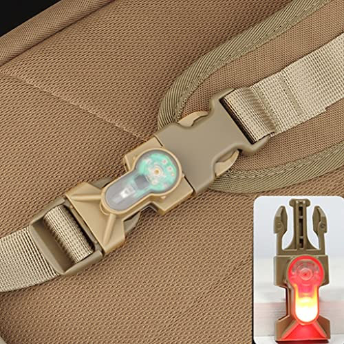 TS TAC-SKY Luce di Segnalazione Tattica per Gilet Fibbia Luce di Segnalazione Impermeabile Outdoor Hiking Segnale di Salvataggio Strobo Lampada di Sopravvivenza (Color : Tan(R))