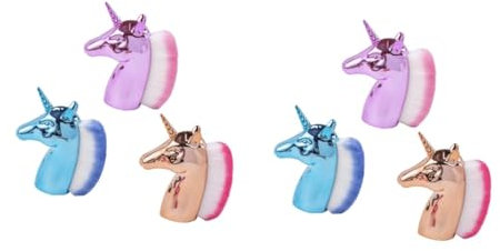 FRCOLOR 6pcs Unicorn Design Nail Brush Nail Cleaning Brush for Dust Removal Manicure Art