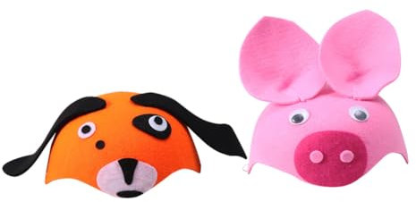KOMBIUDA 2st Witzige Hüte Tiermütze Für Kinder Schweinehüte Tierkostüm Für Kinder Kindermütze Kinder Verkleiden Sich Hüte Cartoon-hut Hundekostüm Für Kinder Tierhut Tierischer Hut Cosplay