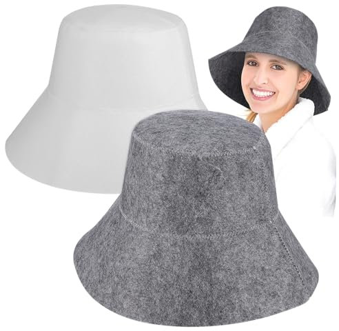 GRADENEVE 2 Stück Saunahüte Filz Für Damen Und Herren Anti Hitze Duschhaube Hitzebeständige Saunamütze Für Dampfbad Angenehm Und Leicht Einzigartiges Design Für Saunazubehör