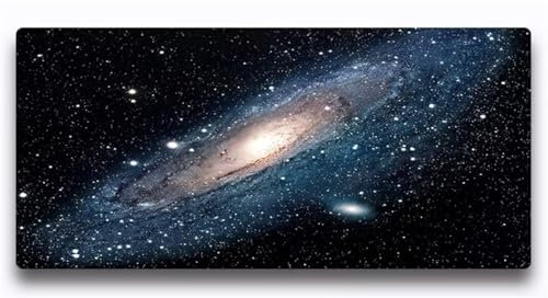 Mauspad XXL Mauspad Gaming 800x400x3mm, Mousepad XL mit Vernähte Kanten, rutschfeste Schreibtischunterlage Große für Verbessert Präzision (Nebelblau)