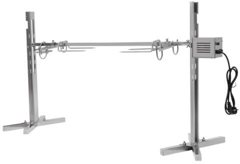 Dettchan Barbecue elettrico in acciaio inox con motore, 30 kg regolabile in altezza, in acciaio inox, con spiedo girevole, per falò, campeggio e giardino, per maialini e agnelli