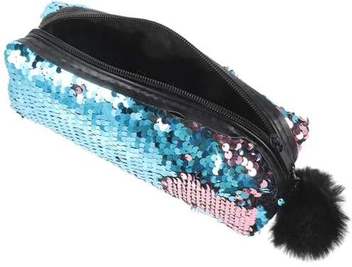 GALPADA 3stücke Creative Sequins Pencil Case Stilvolle Handtasche Mit Reißverschluss Für Schule Kosmetik Und Aufbewahrung Tragbare Waschbare Federmäppchen Blau