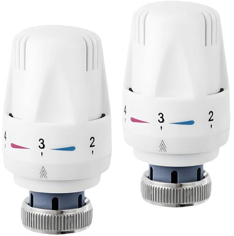 2 Stück Thermostat Heizung, M30 x 1.5 Heizkörperthermostat, Kühlerventilköpfe, Heizkörper Thermostatkopf, Heizungsthermostat, Thermostat Heizkörperventil für Büro Zuhause