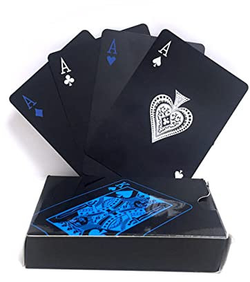 JOINPAYA Wasserdichtes PVC Poker Kartenspiel Set Flexibel Langlebige Plastikspielkarten Mit Kreativem Farbdesign Robustes Unterhaltungsspiel Für Familie Und Freunde in Praktischer Box Blau