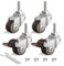 HOLKIE 4 Roulettes pour meubles 25mm avec freins M6-1 x 20mm roulettes pivotantes à tige filetée - Roulettes charge lourde verrouillables capacité totale 40kg (2 avec freins et 2 sans)