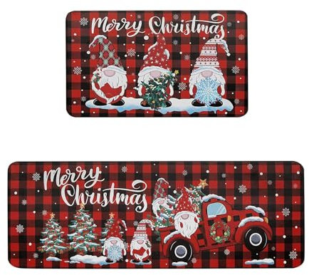 Küchenteppich Weihnachtszwerg Küchenläufer,Teppich Für Küchenteppich Waschbar rutschfest, Fussmatte Aussenküchenfußmatten Mikrofaser Waschbar In Waschmaschine 50X80