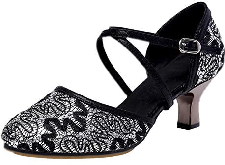 Chaussures de Danse Femme Élégant Or Chaussures de Mariée avec Strass Doux Sandales Réglable Fermées Chaussures Danse Classique Mode Chaussures Danse Moderne Rouge pour Cocktail Soirée, A, 39 EU