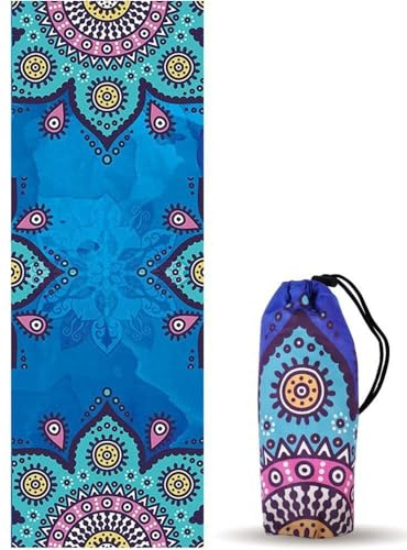 ZaKaBox,Hot Yoga Towel Non Slip Hot Yoga Blanket 24 X72 Sweat Absorbent Travel Yoga Mat Towel Quick Drying Fitness & Exercise Mat Gym Towel Breathable Foldable Mat Pad for Bikram Pilates Gym Workout