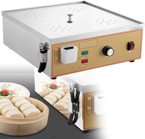 JJENXYYDS Machine à Petits Pains à Vapeur électrique 2/4/6 Trous,Cuiseur À Vapeur Électrique Commercial,30~110 ℃, Alarme D'éBullition à Sec,pour boulettes de Pain,Riz,Cuisine Chinoise,Four-Hole