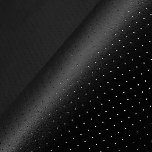 Kunstleder Selbstklebend Reparatur Patch 40x150cm Schwarz, Atmungsaktive Lochung Leder Reparatur Flicken für Sofa, Autositz, Couch & Möbel | Starke Haftung, Einfach zu Applizieren