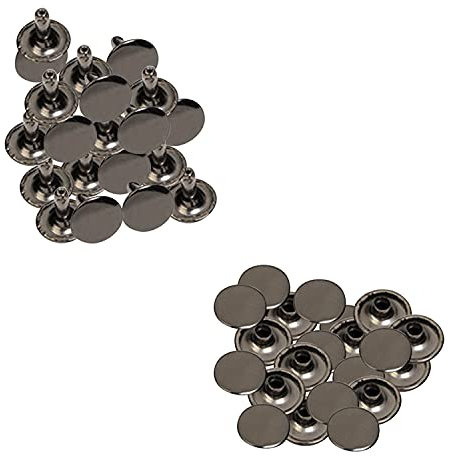 Lot de 100 rivets à double capuchon de 10 mm – Clous tubulaires noirs en métal pour projets de bricolage, couture, réparation de vêtements, sacs, ceintures et travaux manuels – Rivets en cuir de 10 mm