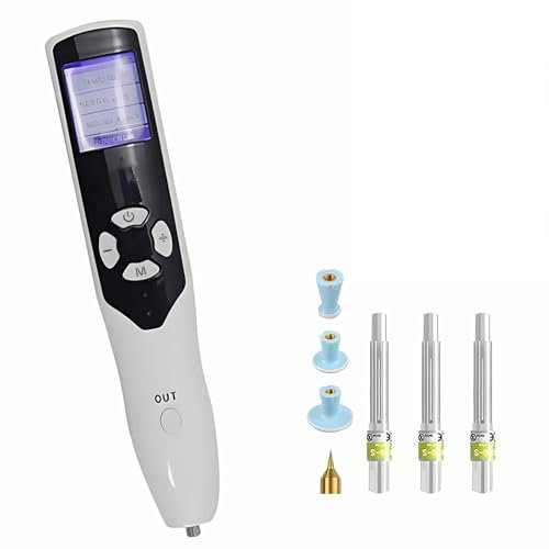 Eliminador De Verrugas Cutáneas Y Lunares Con Pluma De Plasma - Ajuste De Potencia De Nivel 8, Pantalla LCD, 3 Cabezales Intercambiables - Dispositivo Doméstico Para Eliminar Verrugas Cutáneas ,White