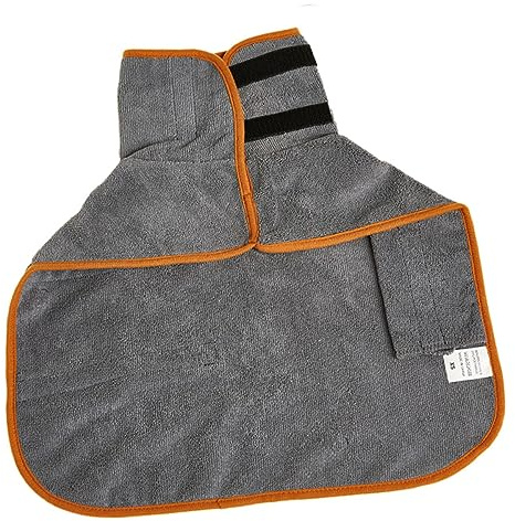 Milisten Hundebademantel Welpen Trockenmantel Polyester Atmungsaktiv Grau l Wasserabsorbierend Leicht Komfortabel Für Mittelgroße Hunde Nach Baden
