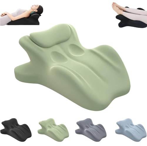 Ergonomic Wedge Pillow with 27° Angle - Memory Foam Lumbar Support Cushion for Bed & Posture Support | Machine Washable Cover | Adjustable Leg Elevation Pillow & Ortho Pillows- Anti Snoring (Green)