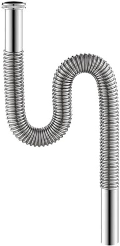 Opatiny Tuyau de vidange flexible en acier inoxydable pour salle de bain, 80 cm de long, tuyau flexible haute température, siphon de vidange