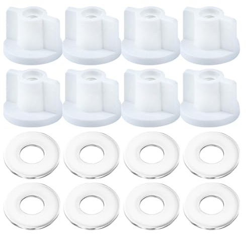 8PCS Ecrous Arrière pour Siège, Ecrous à Vis pour Abattant de 6 mm en Plastique Fixation Inférieure de Remplacement Accessoires Siège Toilette Robustes un Montage et Une Fixation Faciles(M6 filetage)