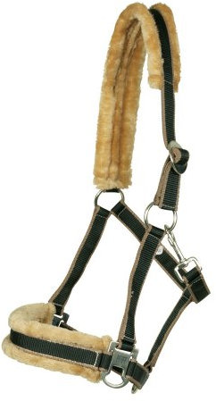 Halfter mit Kunstfell unterlegt, schwarz-braun Full