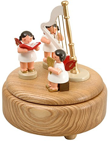 Rudolphs Schatzkiste Spieldose Engel mit Instrumente BxHxT 13x15x13 cm NEU Spieluhr Spielwerk Musikdose Musik Figur Seiffen Erzgebirge Holz Dekoration Weihnachten
