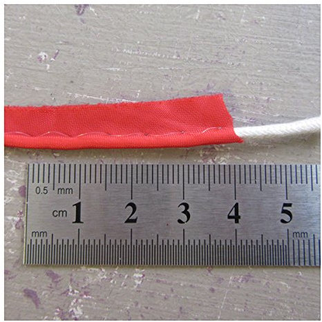 9mm FLANGED 2mm Piping Trim *4 Colours* Cotton Cord SEW ON Upholstery Trimming (5 Metres, Red (H2890))