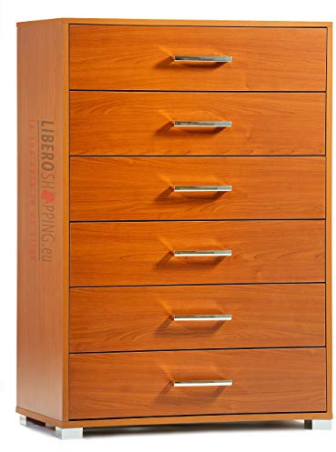 LIBEROSHOPPING.eu - LA TUA CASA IN UN CLIK Mobile Kommode mit 6 großen Schubladen (Kirsche)