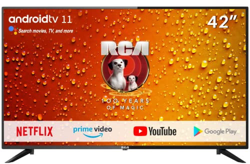 RCA RS42 Smart TV 42 pollici (106 cm) Android TV con Google Assistant, Netflix, Chromecast, Prime Video, YouTube, Google Play Store, Disney+, BT remote, Wifi, Triple Tuner (DVB-C/T2/S2)