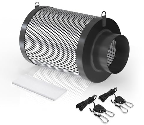 Aygrochy 100mm Filtro al Carbonio per Tenda da Coltivazione, Filtro al Carbonio per Aria con Carbone Australiano Premium per Tende da Coltivazione, Filtrazione dell'Aria, Idroponia