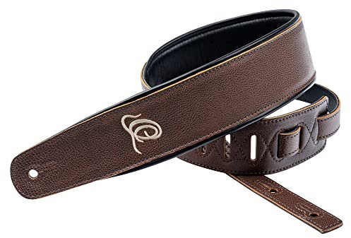 Ortega Guitars Gitarrengurt Länge Verstellbar - Akustik Gitarre / Bass, E-Gitarre, E-Bass - Artist Series - Echtleder, Highland Chocolate (OSAR-5)