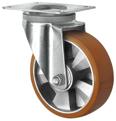 Schwerlast Polyurethan Lenkrolle 125 mm auf Aluminiumfelge