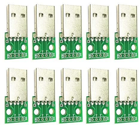 Fasizi 10PCS USB Maschio Connettore/Mini Micro USB a DIP Adattatore 2.54mm 5pin Femmina Connettore B Tipo USB2.0 Femmina PCB Converter USB-01