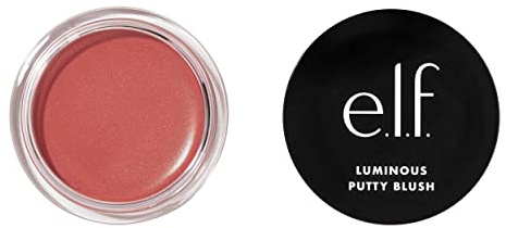 e.l.f. Luminous Putty Blush, Putty-to-Powder, aufbaubar mit einem subtilen Schimmer-Finish, hochpigmentiert & cremig, Vegan & Tierversuchsfrei, Belize