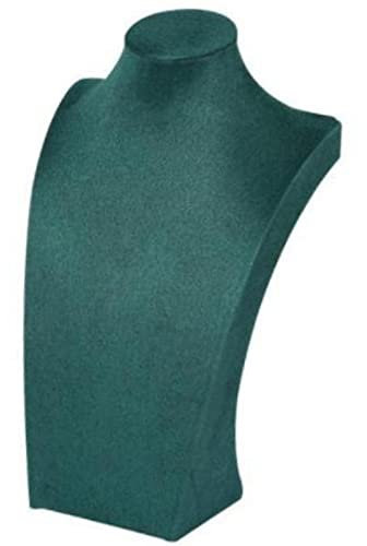 Milageto Supporto Torre per Gioielli in Velluto Verde, Busto per Collana, 20cm