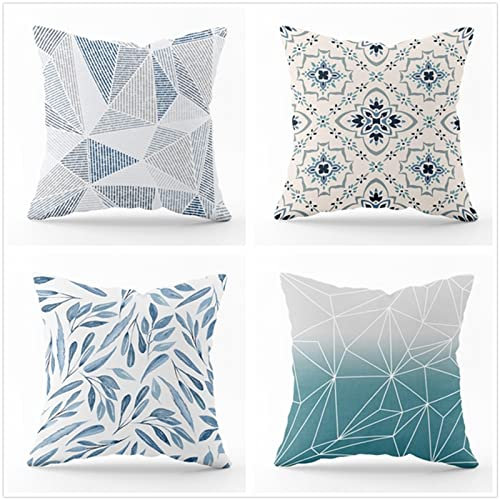 Kissenbezug 65x65cm 4er SetBoho Wohnzimmer Outdoor Deko, Schlafzimmer Zimmer Dekor Kissenhülle Kissenbezüge mit Verstecktem Reißverschluss, Couchkissen, Sofakissen Weinachten Einfache Geometrie
