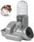 3 in 1 Hamster Water Bottle Automatic Dispenser with Food Container Base Hut and Hideout Base for Gerbil, Rat, Dwarf Hamster, Small Mice [120ml/4oz, Grey]
