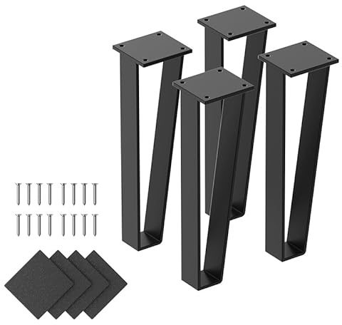 Orgerphy Metall-Bankbeine, 30,5 cm, dreieckige Form, robuste Tischbeine, Möbelbeine, schwarzes Metall für Sofa, Couch, Kommode, Metallbeine für Couchtisch (30,5 cm)