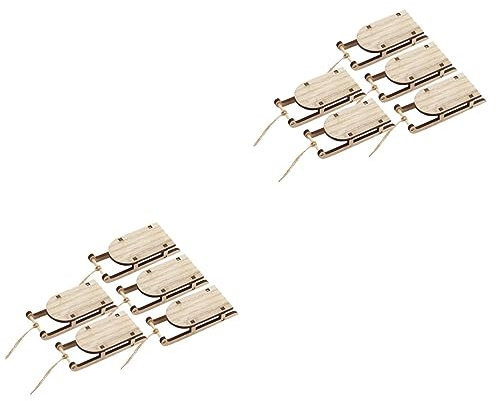 Garneck 10stücke Teiliges Mini Holzschlitten Dekoration Rustikale Tischdekoration Für Weihnachten Miniatur Holzschlitten Für Festliche Anlässe Und Sammler