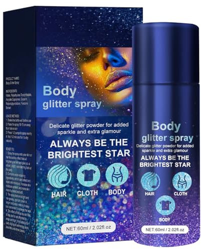 Spray lucidante per il corpo, Spray glitter waterproof per viso e corpo ad alta brillantezza, Prodotti di bellezza per la lucentezza naturale di viso, clavicola, braccia, collo, spalle, gambe