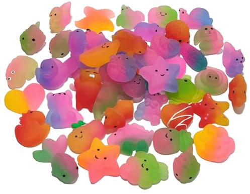50 Pcs Farbenfroh Mochi Squishy Stress Relief Spielzeug, Sensorische Fidget, Kind Geburtstagsfeier Gunstgeschenk, Klassenzimmer Preise, Goodie Taschen Stuffers für Kinder